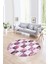 Dijital Kaymaz Yıkanabilir Patchwork Yuvarlak Balkon Mutfak Salon Halısı, N-Y-Patchwork-19-Pembe, 4
