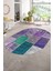 Dijital Kaymaz Yıkanabilir Patchwork Oval Yolluk Mutfak Salon Halısı, N-O-Patchwork-01-Mor, 1