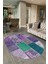 Dijital Kaymaz Yıkanabilir Patchwork Oval Yolluk Mutfak Salon Halısı, N-O-Patchwork-01-Mor, 2