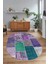 Dijital Kaymaz Yıkanabilir Patchwork Oval Yolluk Mutfak Salon Halısı, N-O-Patchwork-01-Mor, 3