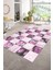 Dijital Baskı Kaymaz Taban Yıkanabilir Patchwork Yolluk Mutfak Salon Halısı, N-Patchwork-19-Pembe, 1