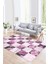 Dijital Baskı Kaymaz Taban Yıkanabilir Patchwork Yolluk Mutfak Salon Halısı, N-Patchwork-19-Pembe, 4