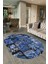 Dijital Kaymaz Yıkanabilir Patchwork Oval Yolluk Mutfak Salon Halısı, N-O-Patchwork-12-Mavi, 2