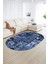 Dijital Kaymaz Yıkanabilir Patchwork Oval Yolluk Mutfak Salon Halısı, N-O-Patchwork-12-Mavi, 5