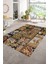 Dijital Baskı Kaymaz Taban Yıkanabilir Patchwork Yolluk Mutfak Salon Halısı, N-Patchwork-12-Kahve, 1