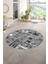 Dijital Kaymaz Yıkanabilir Patchwork Yuvarlak Balkon Mutfak Salon Halısı, N-Y-Patchwork-11-Gri, 1