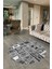 Dijital Kaymaz Yıkanabilir Patchwork Yuvarlak Balkon Mutfak Salon Halısı, N-Y-Patchwork-11-Gri, 2
