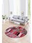 Dijital Kaymaz Yıkanabilir Patchwork Yuvarlak Balkon Mutfak Salon Halısı, N-Y-Patchwork-10-Kırmızı, 4