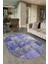 Dijital Kaymaz Yıkanabilir Patchwork Oval Yolluk Mutfak Salon Halısı, N-O-Patchwork-17-Mavi, 2