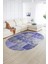 Dijital Kaymaz Yıkanabilir Patchwork Oval Yolluk Mutfak Salon Halısı, N-O-Patchwork-17-Mavi, 5