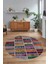 Dijital Kaymaz Yıkanabilir Patchwork Yuvarlak Balkon Mutfak Salon Halısı, N-Y-Patchwork-09-Renkli, 3
