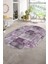 Dijital Kaymaz Yıkanabilir Patchwork Oval Yolluk Mutfak Salon Halısı, N-O-Patchwork-18-Mor, 1