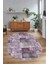 Dijital Kaymaz Yıkanabilir Patchwork Oval Yolluk Mutfak Salon Halısı, N-O-Patchwork-18-Mor, 3