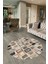 Dijital Kaymaz Yıkanabilir Patchwork Yuvarlak Balkon Mutfak Salon Halısı, N-Y-Patchwork-14-Kahve, 2