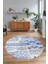 Dijital Kaymaz Yıkanabilir Patchwork Yuvarlak Balkon Mutfak Salon Halısı, N-Y-Patchwork-02-Mavi, 3