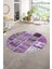 Dijital Kaymaz Yıkanabilir Patchwork Yuvarlak Balkon Mutfak Salon Halısı, N-Y-Patchwork-04-Mor, 1