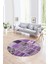 Dijital Kaymaz Yıkanabilir Patchwork Yuvarlak Balkon Mutfak Salon Halısı, N-Y-Patchwork-04-Mor, 4