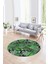 Dijital Kaymaz Yıkanabilir Patchwork Yuvarlak Balkon Mutfak Salon Halısı, N-Y-Patchwork-06-Yeşil, 4