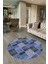 Dijital Kaymaz Yıkanabilir Patchwork Yuvarlak Balkon Mutfak Salon Halısı, N-Y-Patchwork-07-Mavi, 2