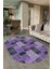 Dijital Kaymaz Yıkanabilir Patchwork Oval Yolluk Mutfak Salon Halısı, N-O-Patchwork-07-Mor, 2