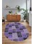 Dijital Kaymaz Yıkanabilir Patchwork Oval Yolluk Mutfak Salon Halısı, N-O-Patchwork-07-Mor, 3