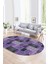 Dijital Kaymaz Yıkanabilir Patchwork Oval Yolluk Mutfak Salon Halısı, N-O-Patchwork-07-Mor, 4