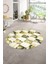 Dijital Kaymaz Yıkanabilir Patchwork Yuvarlak Balkon Mutfak Salon Halısı, N-Y-Patchwork-19-Sarı, 1