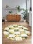 Dijital Kaymaz Yıkanabilir Patchwork Yuvarlak Balkon Mutfak Salon Halısı, N-Y-Patchwork-19-Sarı, 3