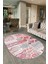 Dijital Kaymaz Yıkanabilir Patchwork Oval Yolluk Mutfak Salon Halısı, N-O-Patchwork-02-Kırmızı, 2