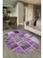 Dijital Kaymaz Yıkanabilir Patchwork Oval Yolluk Mutfak Salon Halısı, N-O-Patchwork-04-Mor, 2