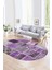 Dijital Kaymaz Yıkanabilir Patchwork Oval Yolluk Mutfak Salon Halısı, N-O-Patchwork-04-Mor, 4