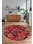 Dijital Kaymaz Yıkanabilir Patchwork Yuvarlak Balkon Mutfak Salon Halısı, N-Y-Patchwork-06-Kırmızı, 3