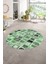 Dijital Kaymaz Yıkanabilir Patchwork Yuvarlak Balkon Mutfak Salon Halısı, N-Y-Patchwork-14-Yeşil, 1