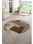 Dijital Kaymaz Yıkanabilir Patchwork Yuvarlak Balkon Mutfak Salon Halısı, N-Y-Patchwork-15-Kahve, 1