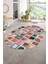 Dijital Kaymaz Yıkanabilir Patchwork Oval Yolluk Mutfak Salon Halısı, N-O-Patchwork-14-Renkli, 1