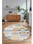 Dijital Kaymaz Yıkanabilir Patchwork Yuvarlak Balkon Mutfak Salon Halısı, N-Y-Patchwork-02-Renkli, 3