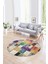 Dijital Kaymaz Yıkanabilir Patchwork Yuvarlak Balkon Mutfak Salon Halısı, N-Y-Patchwork-03-Renkli, 4