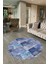 Dijital Kaymaz Yıkanabilir Patchwork Yuvarlak Balkon Mutfak Salon Halısı, N-Y-Patchwork-18-Mavi, 2