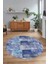 Dijital Kaymaz Yıkanabilir Patchwork Yuvarlak Balkon Mutfak Salon Halısı, N-Y-Patchwork-18-Mavi, 3