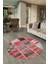 Dijital Kaymaz Yıkanabilir Patchwork Yuvarlak Balkon Mutfak Salon Halısı, N-Y-Patchwork-04-Kırmızı, 2