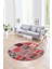 Dijital Kaymaz Yıkanabilir Patchwork Yuvarlak Balkon Mutfak Salon Halısı, N-Y-Patchwork-04-Kırmızı, 4