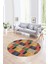 Dijital Kaymaz Yıkanabilir Patchwork Yuvarlak Balkon Mutfak Salon Halısı, N-Y-Patchwork-07-Renkli, 4