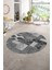 Dijital Kaymaz Yıkanabilir Patchwork Yuvarlak Balkon Mutfak Salon Halısı, N-Y-Patchwork-16-Gri, 1