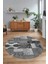 Dijital Kaymaz Yıkanabilir Patchwork Yuvarlak Balkon Mutfak Salon Halısı, N-Y-Patchwork-16-Gri, 3