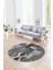 Dijital Kaymaz Yıkanabilir Patchwork Yuvarlak Balkon Mutfak Salon Halısı, N-Y-Patchwork-16-Gri, 4