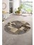 Dijital Kaymaz Yıkanabilir Patchwork Yuvarlak Balkon Mutfak Salon Halısı, N-Y-Patchwork-16-Vizon, 1