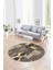 Dijital Kaymaz Yıkanabilir Patchwork Yuvarlak Balkon Mutfak Salon Halısı, N-Y-Patchwork-16-Vizon, 4