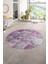 Dijital Kaymaz Yıkanabilir Patchwork Yuvarlak Balkon Mutfak Salon Halısı, N-Y-Patchwork-17-Pembe, 1