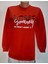 Kırmızı Baskılı Kolları, Beli ve Boynu Lastikli Sweatshirt 1