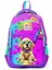 Yaygan Coral High Kids Mor Pembe Köpek Desenli Üç Bölmeli Okul Sırt Çantası 23649 2
